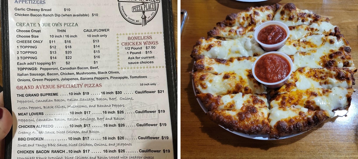 Grand Avenue Pizza Menu