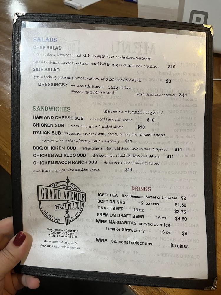 Grand Avenue Pizza Menu image 2